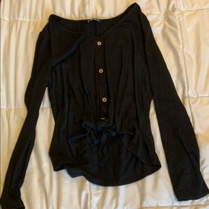 Black shirt from SHEIN with three buttons
